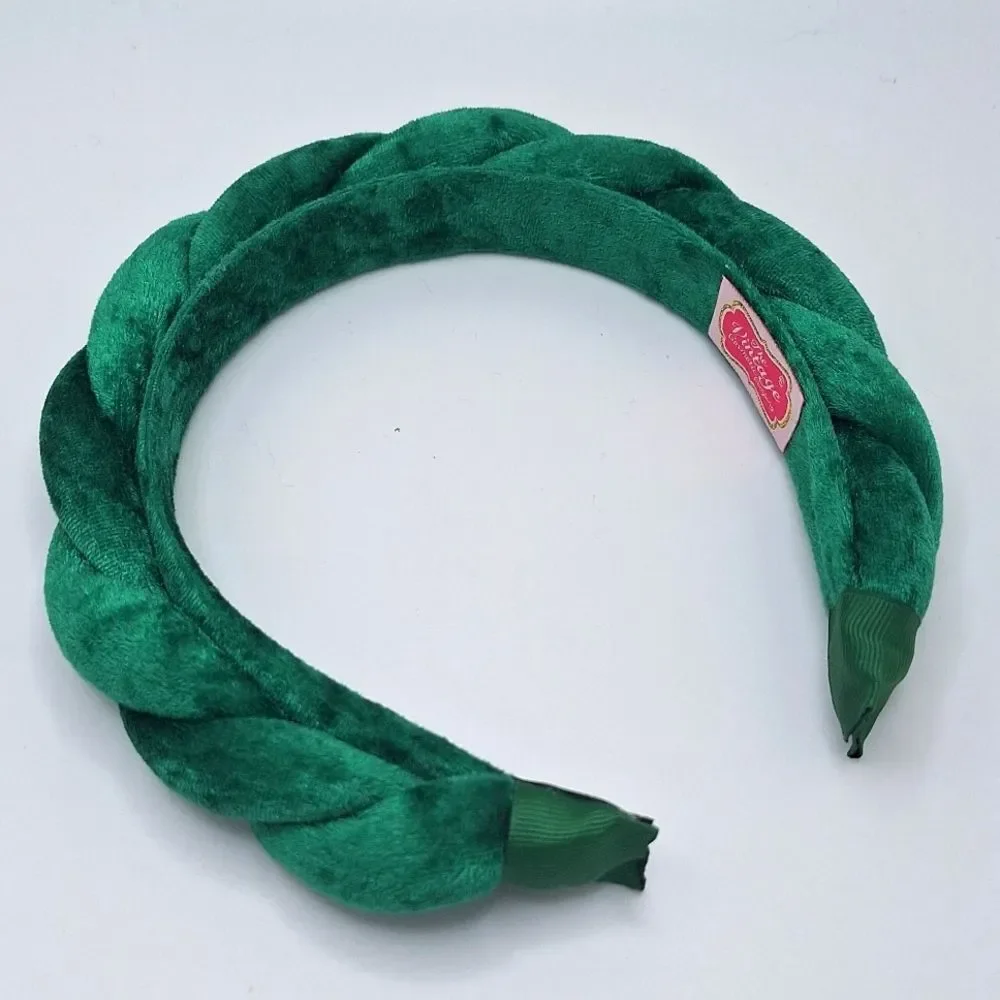 Green velvet headband braided headband plush cosmetic accessory